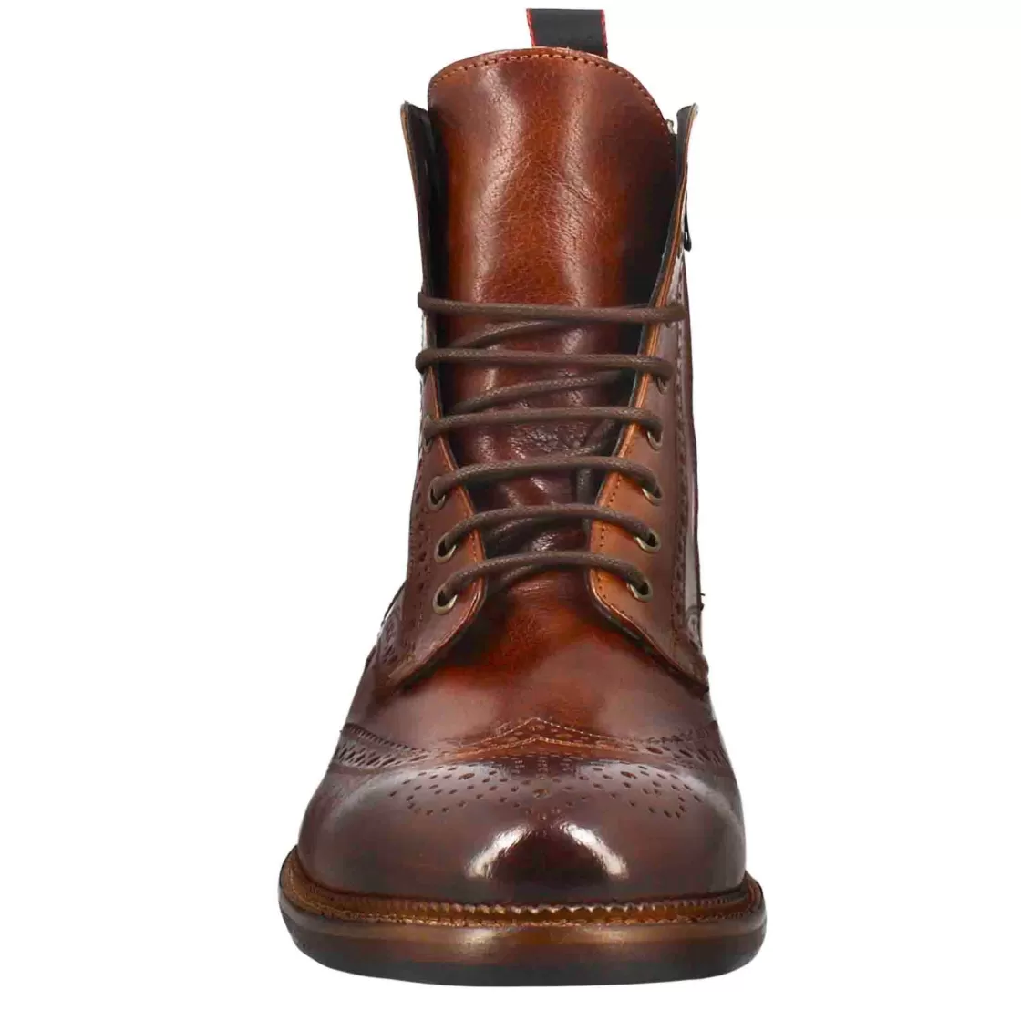 Fashion Leonardo Shoes Anfibi Candy Da Uomo In Pelle Lavata Colore Cuoio Scuro Marrone Scuro
