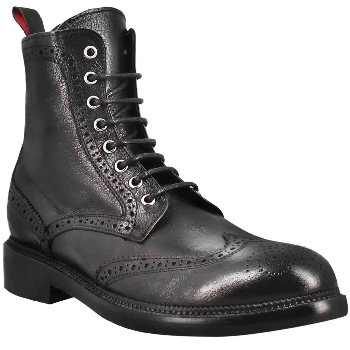 Clearance Leonardo Shoes Anfibi Candy Da Uomo In Pelle Lavata Colore Nero