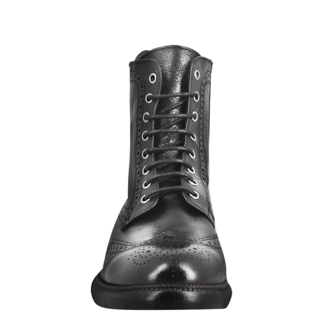 Clearance Leonardo Shoes Anfibi Candy Da Uomo In Pelle Lavata Colore Nero