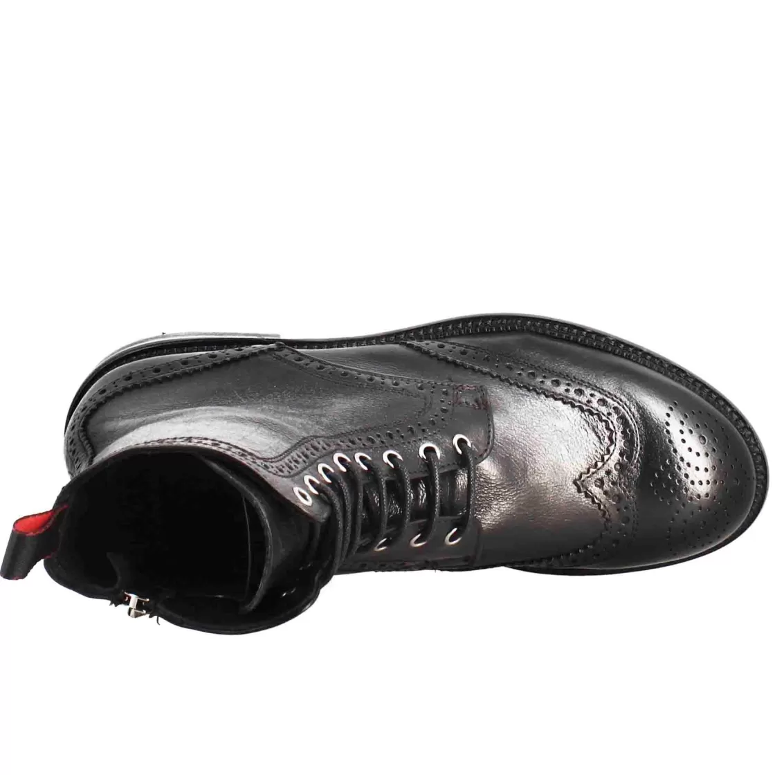 Clearance Leonardo Shoes Anfibi Candy Da Uomo In Pelle Lavata Colore Nero