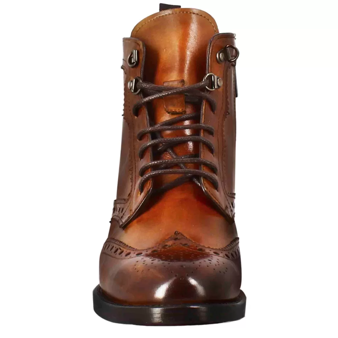 Best Leonardo Shoes Anfibio Da Donna Con Dettagli Brogue In Pelle Pieno Fiore Colore Chiaro Marrone