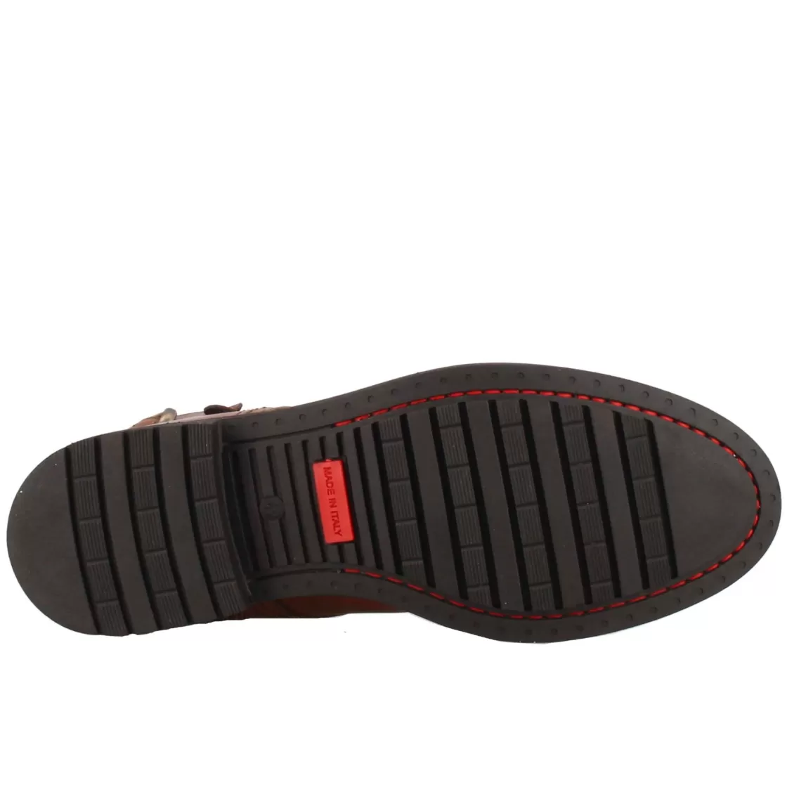 Sale Leonardo Shoes Anfibio Da Uomo In Pelle E Suola In Gomma Marrone