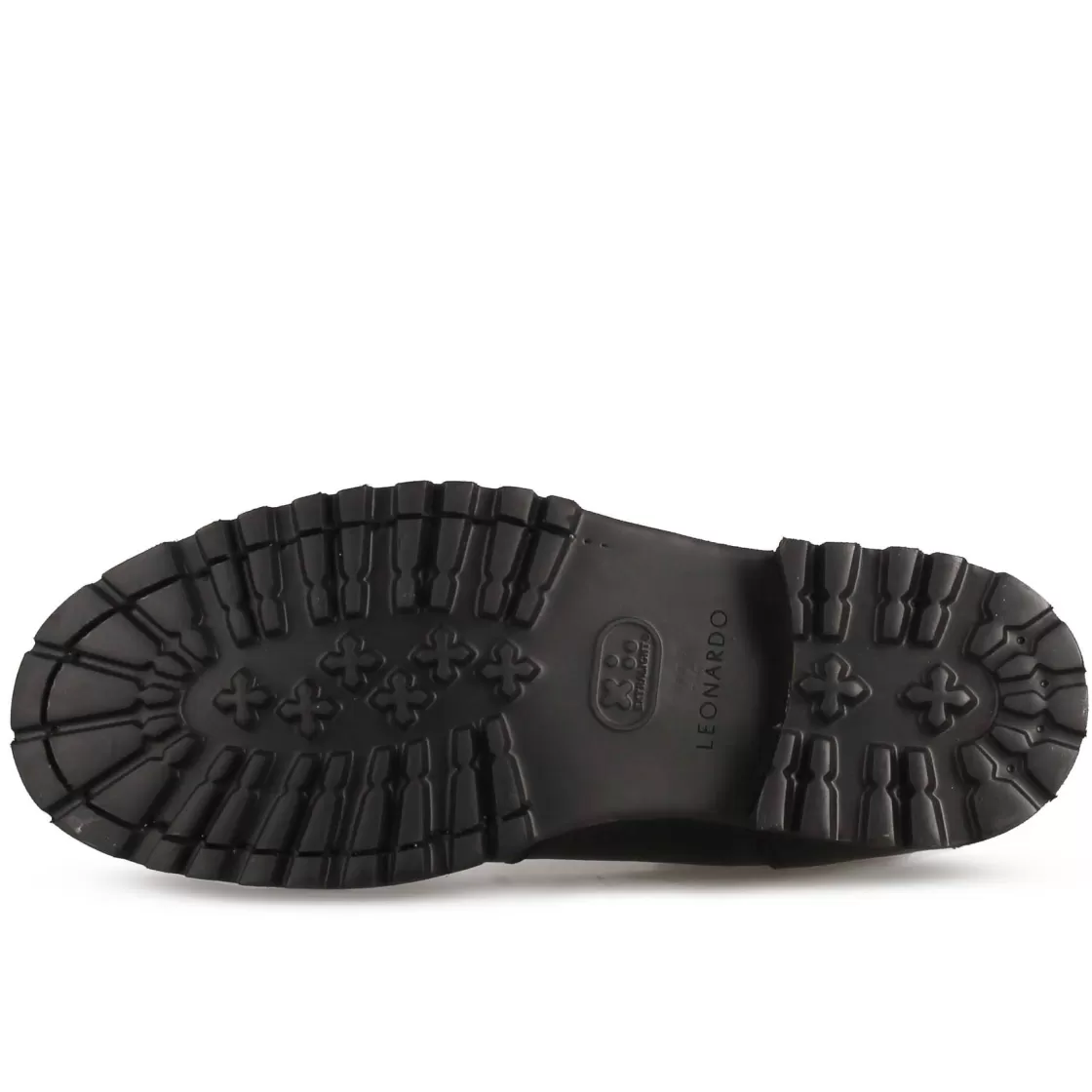 Sale Leonardo Shoes Anfibio In Pelle Colore Con Allacciatura E Suola In Gomma Vibram Nero