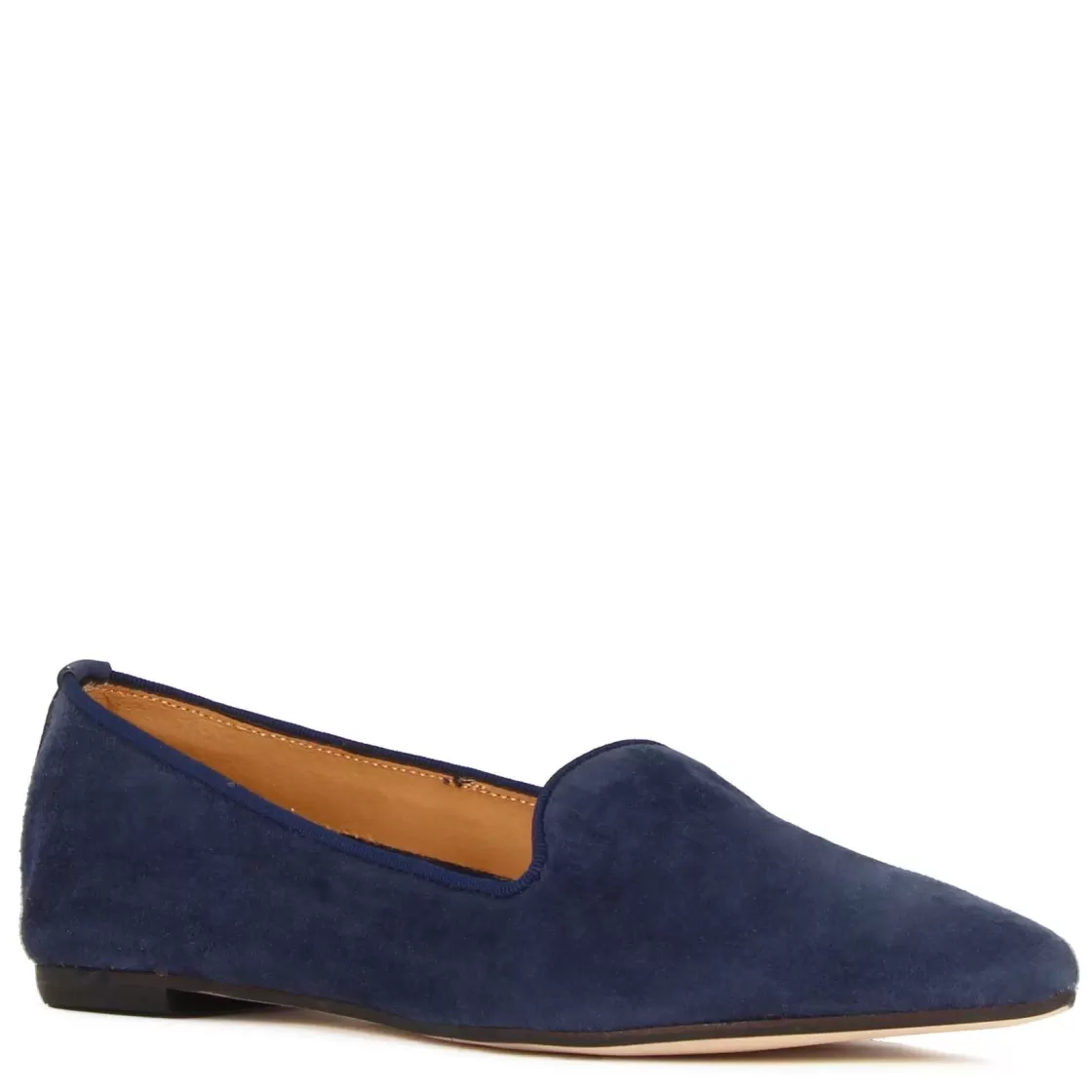 Store Leonardo Shoes Ballerina A Punta Da Donna In Pelle Scamosciata Colore Blu