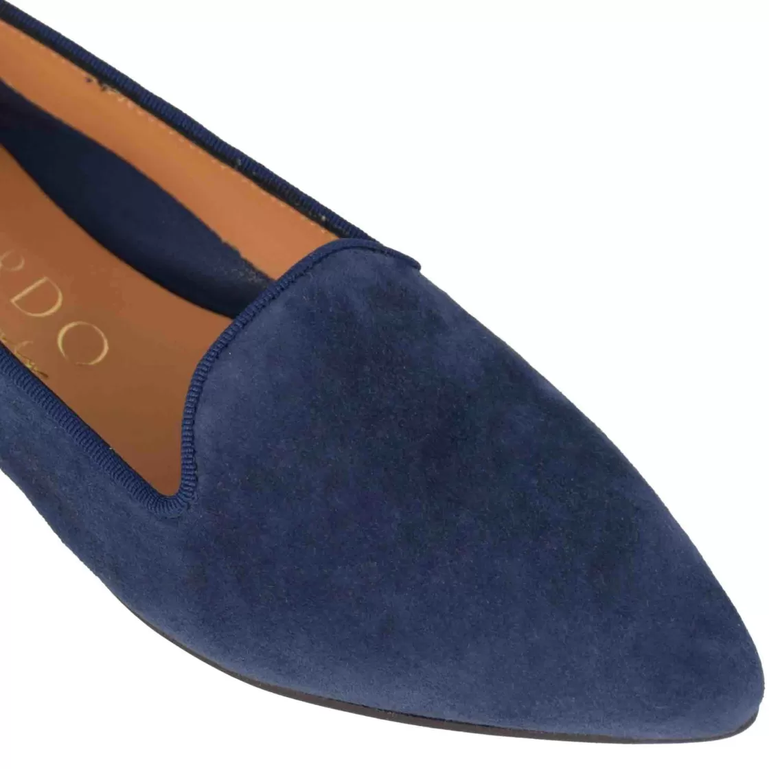 Store Leonardo Shoes Ballerina A Punta Da Donna In Pelle Scamosciata Colore Blu