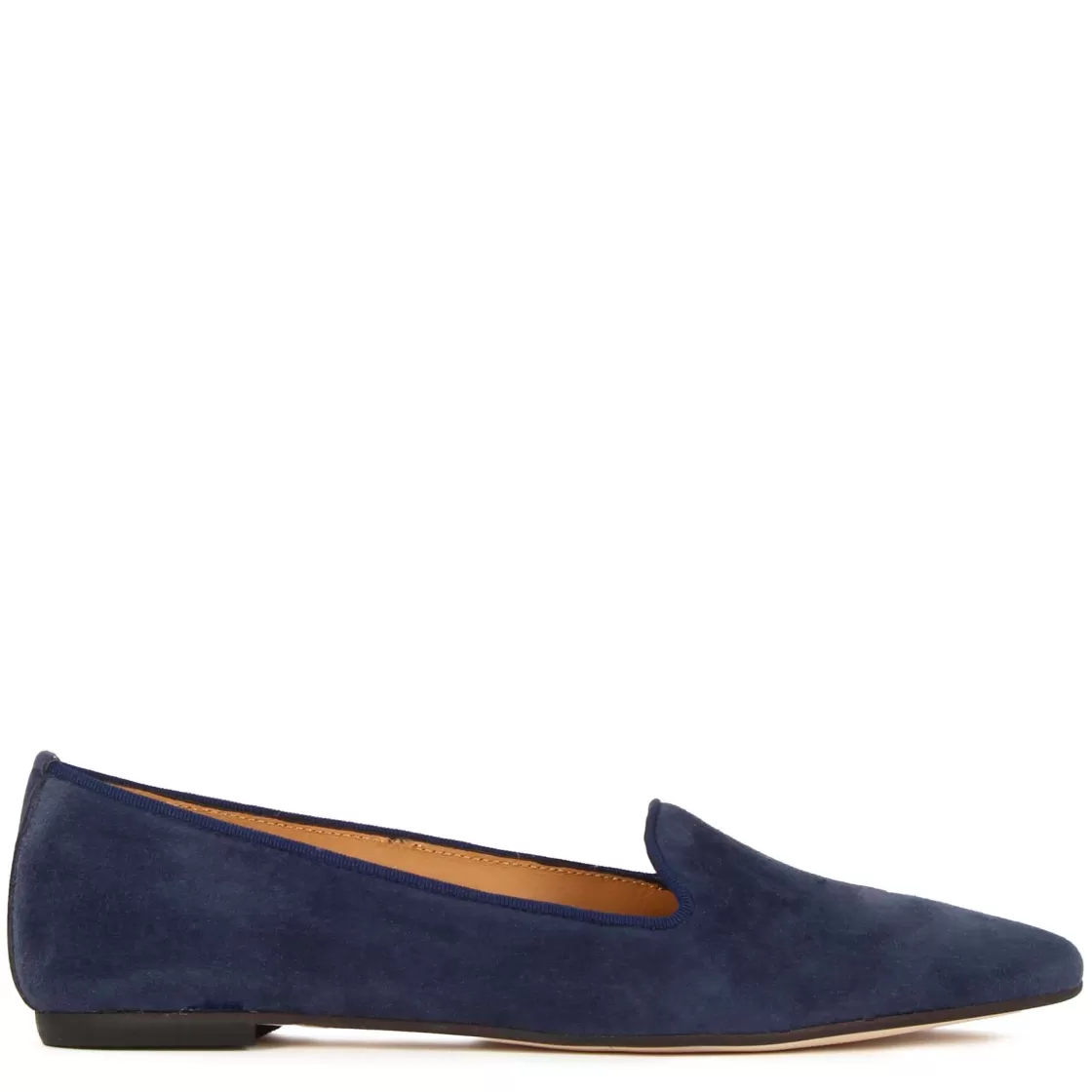Store Leonardo Shoes Ballerina A Punta Da Donna In Pelle Scamosciata Colore Blu