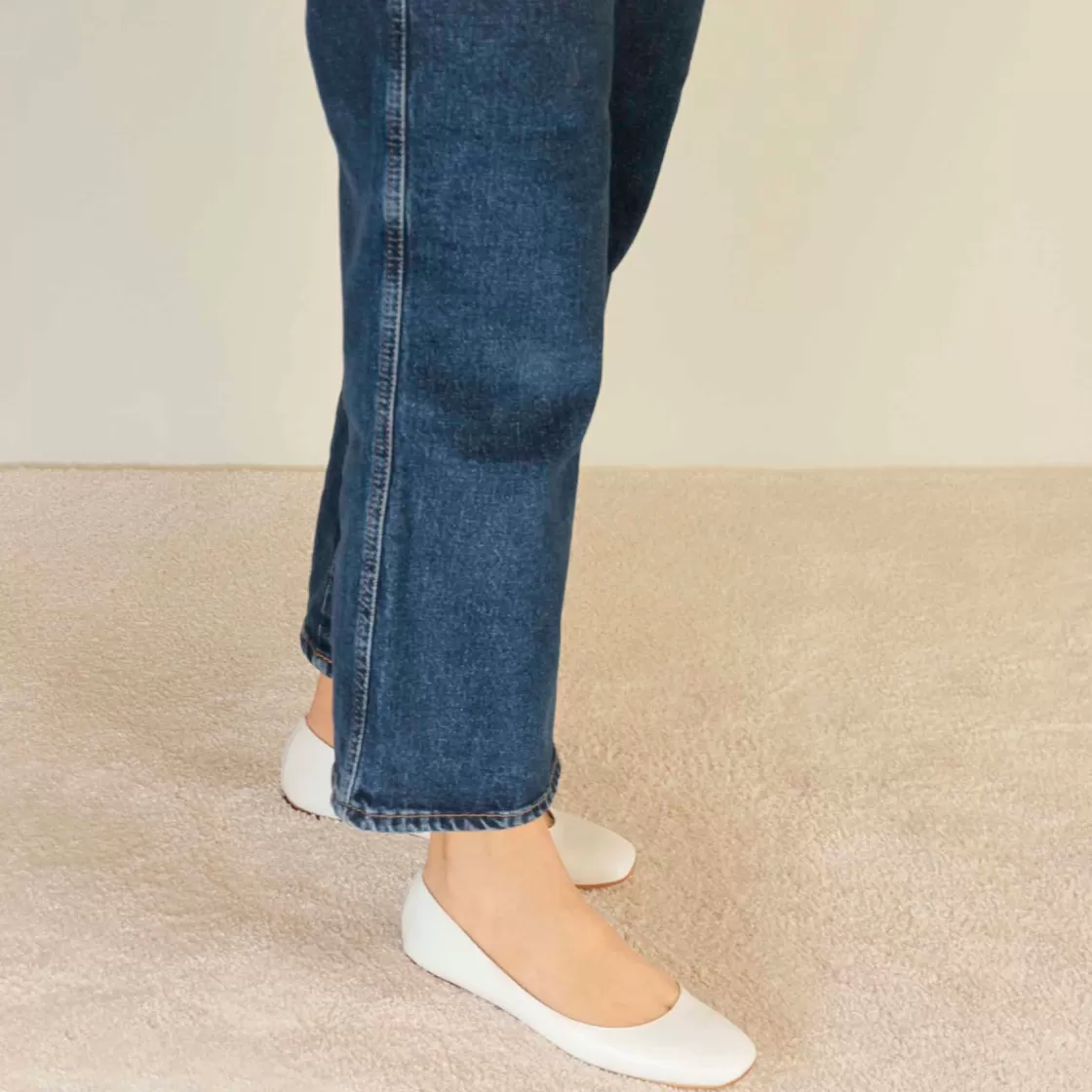 Best Sale Leonardo Shoes Ballerina Casual Da Donna In Pelle Liscia Colore Fatta A Mano Bianco