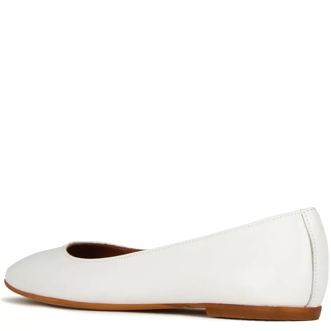 Best Sale Leonardo Shoes Ballerina Casual Da Donna In Pelle Liscia Colore Fatta A Mano Bianco