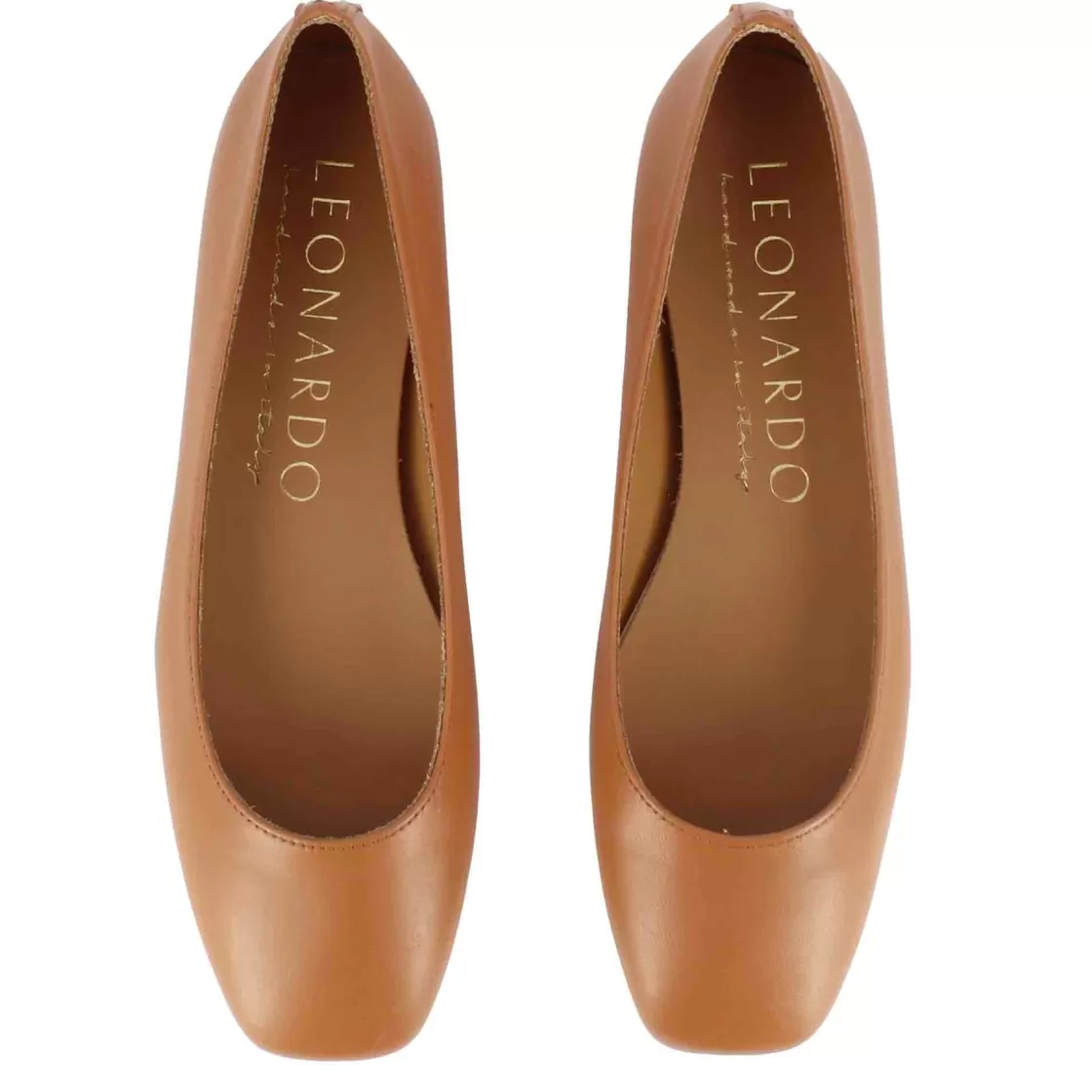 Cheap Leonardo Shoes Ballerina Casual Da Donna In Pelle Liscia Colore Fatta A Mano Marrone