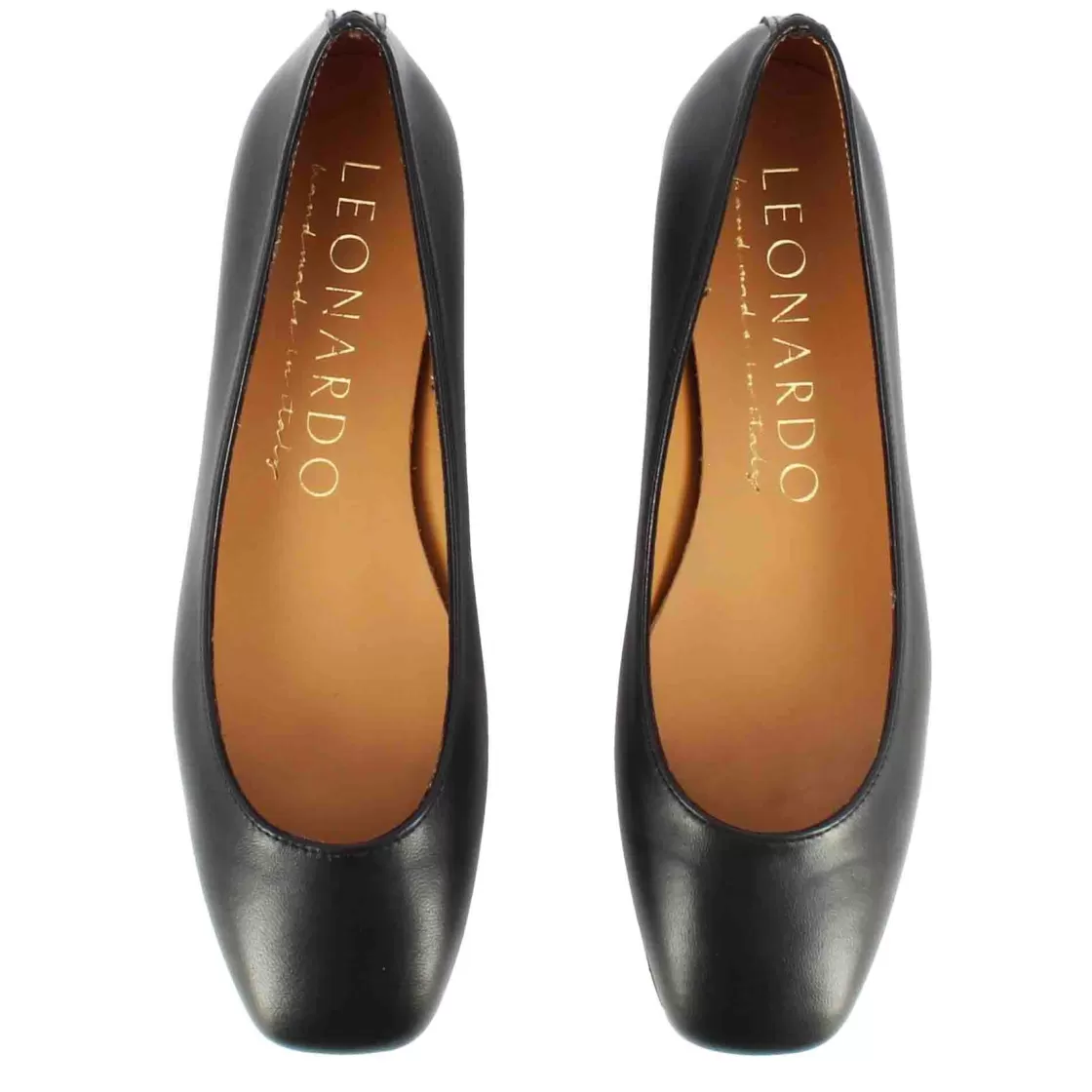Clearance Leonardo Shoes Ballerina Casual Da Donna In Pelle Liscia Colore Fatta A Mano Nero