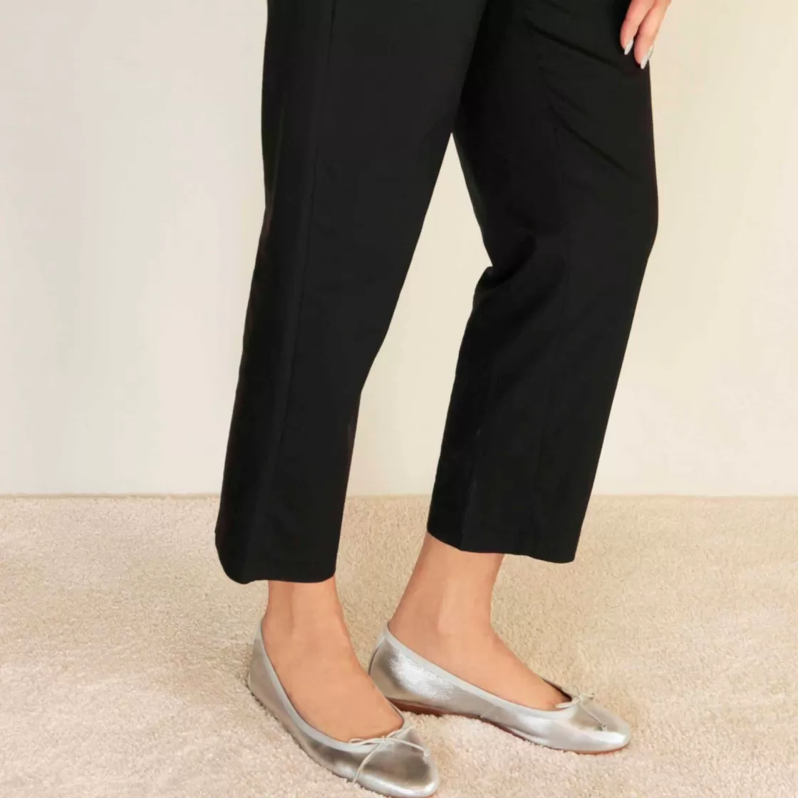 Outlet Leonardo Shoes Ballerina Classica Da Donna In Pelle Laminata Colore Argento