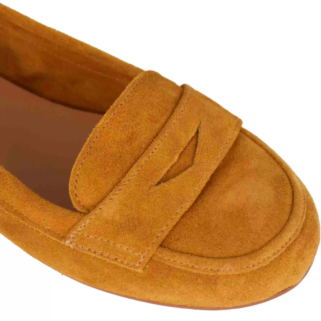 Discount Leonardo Shoes Ballerina Classica Da Donna In Pelle Scamosciata Colore Marrone
