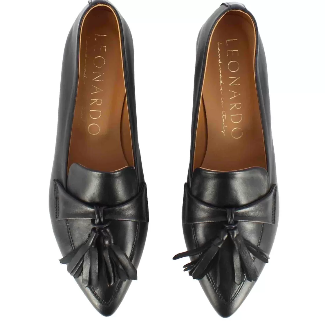 Hot Leonardo Shoes Ballerina Da Donna Casual Con Nappine Colore Nero