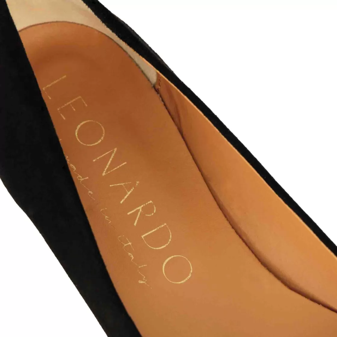 Cheap Leonardo Shoes Ballerina Raffinata Da Donna In Pelle Scamosciata Colore Nero