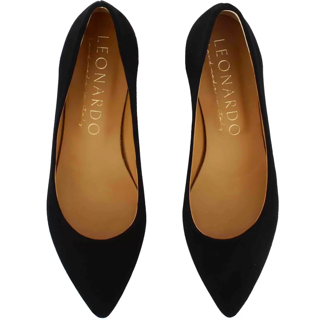 Cheap Leonardo Shoes Ballerina Raffinata Da Donna In Pelle Scamosciata Colore Nero