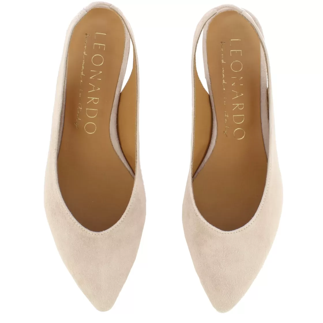New Leonardo Shoes Ballerina Slingback Da Donna In Pelle Scamosciata Colore Rosa
