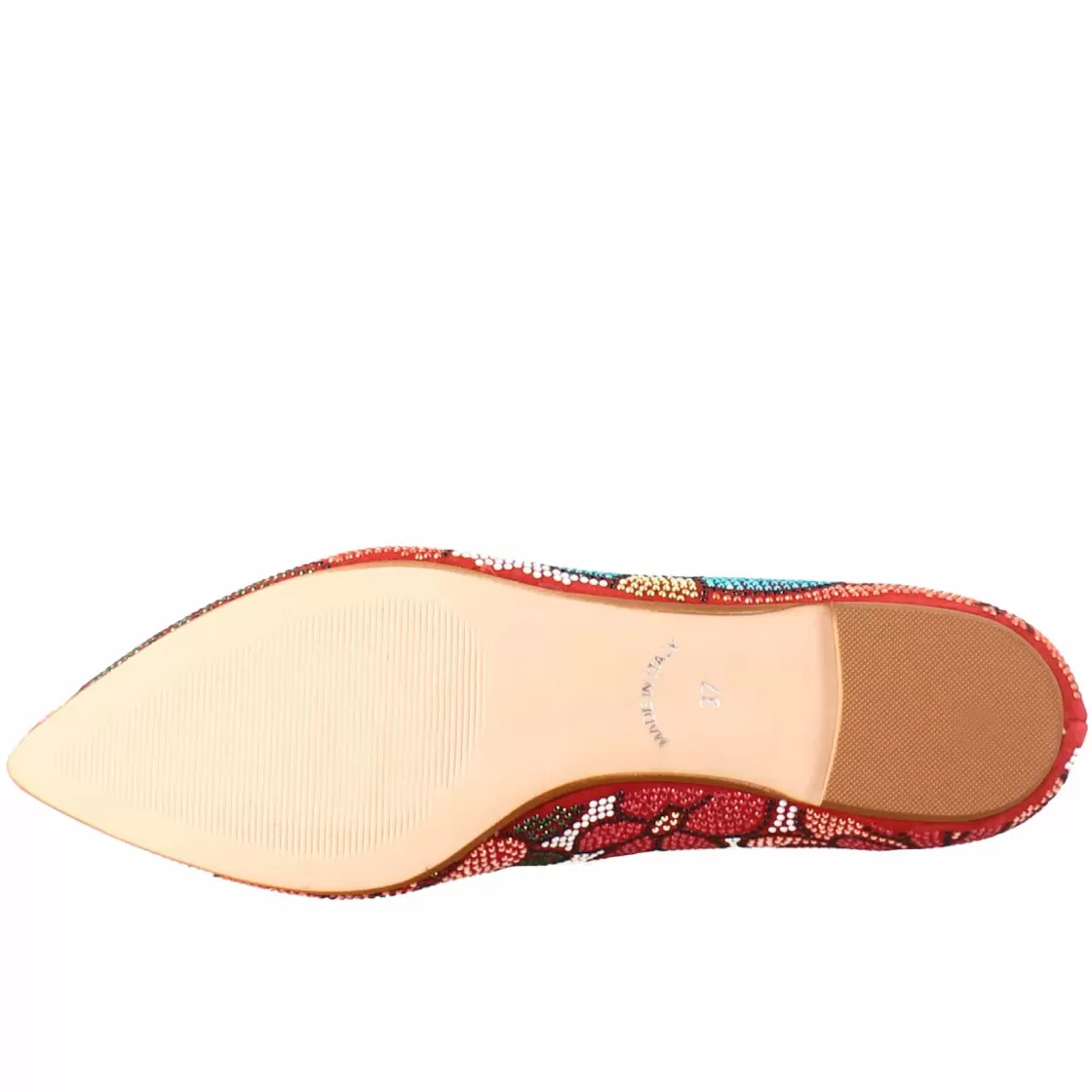 Cheap Leonardo Shoes Ballerine Color Da Donna In Pelle Scamosciata Con Strass Rosso
