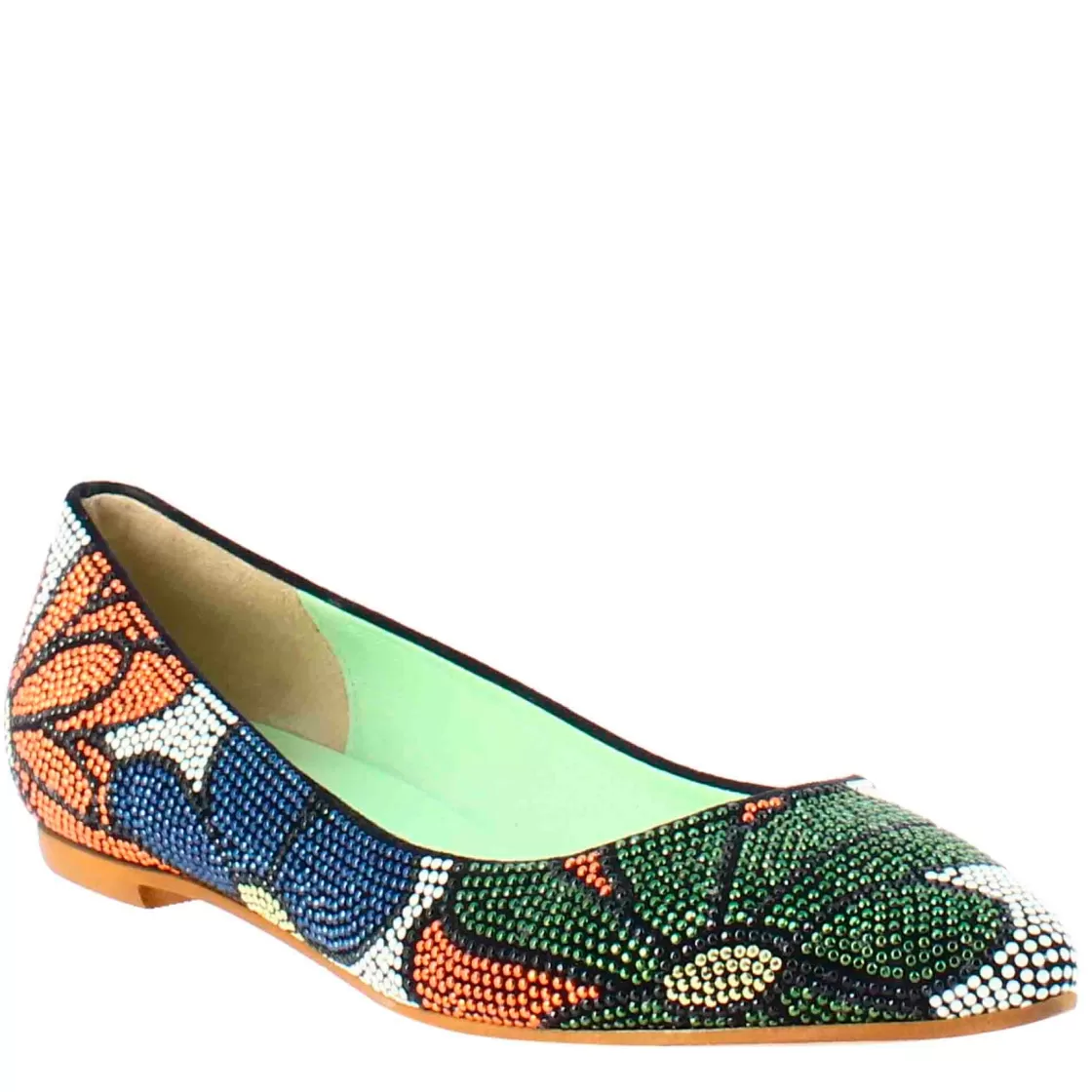 Online Leonardo Shoes Ballerine Da Donna Scuro In Pelle Scamosciata Con Strass Blu