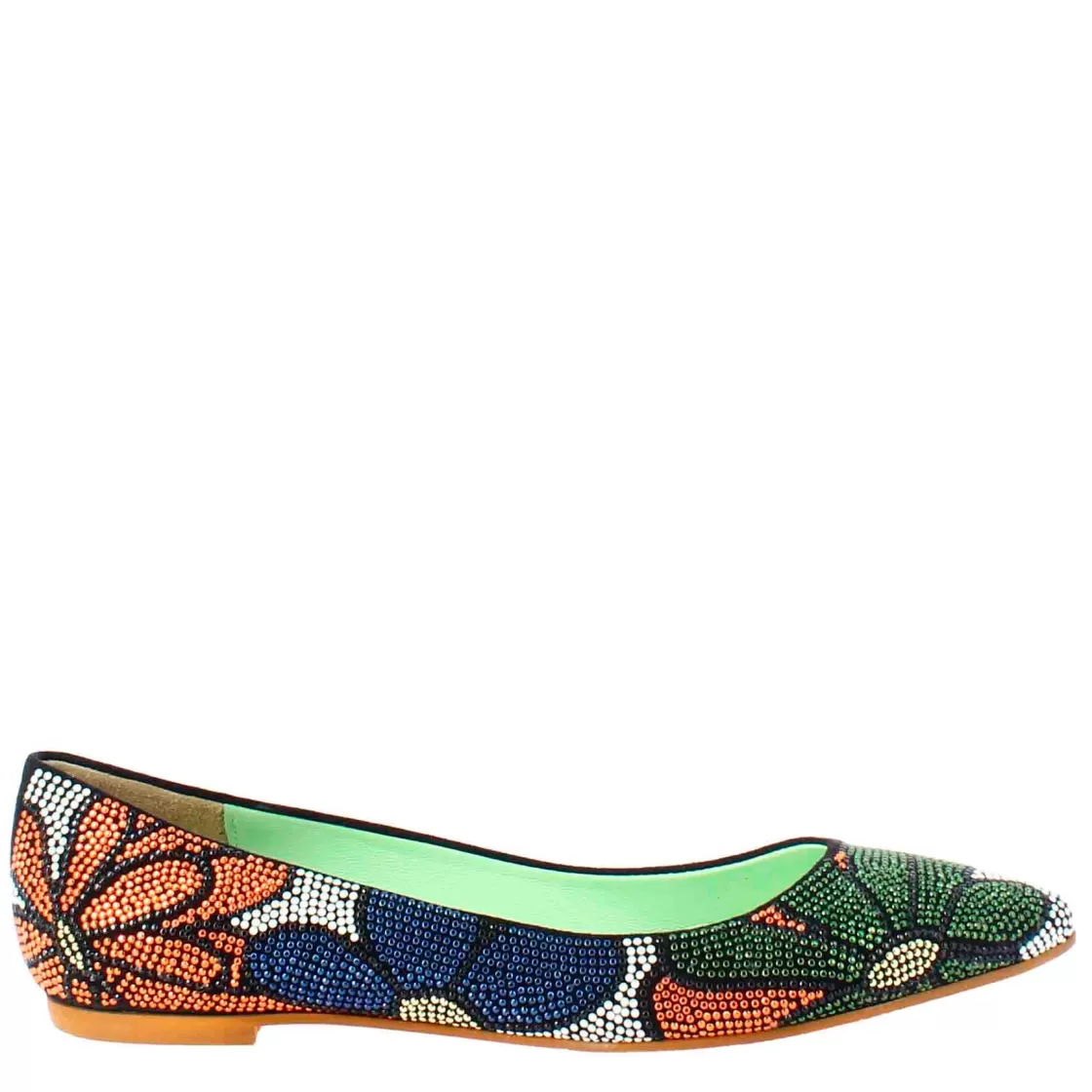 Online Leonardo Shoes Ballerine Da Donna Scuro In Pelle Scamosciata Con Strass Blu