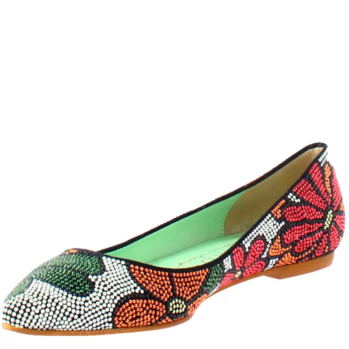 Online Leonardo Shoes Ballerine Da Donna Scuro In Pelle Scamosciata Con Strass Blu