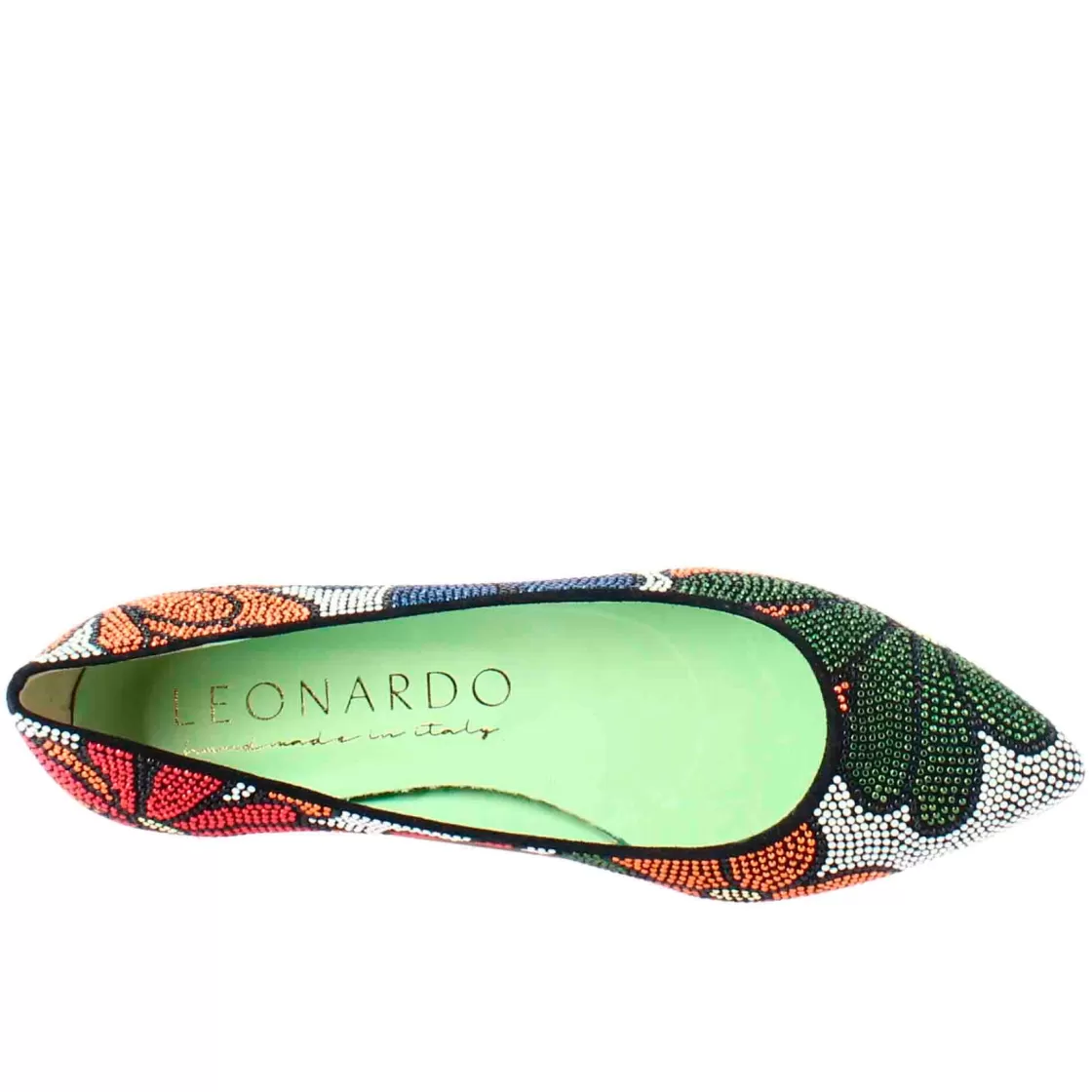 Online Leonardo Shoes Ballerine Da Donna Scuro In Pelle Scamosciata Con Strass Blu