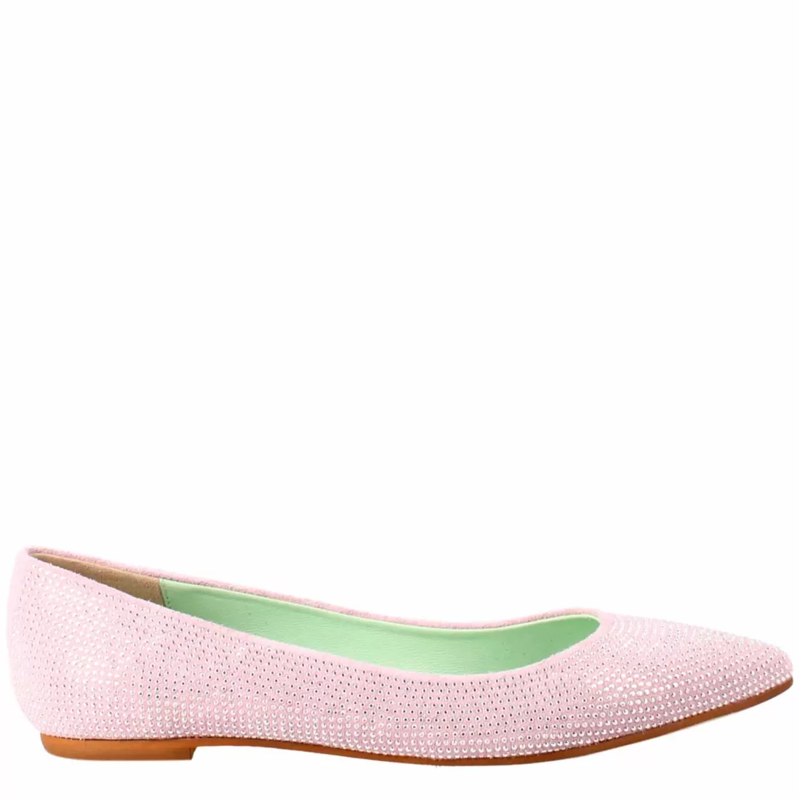 Outlet Leonardo Shoes Ballerine Da Donna Color In Pelle Scamosciata Con Strass Lilla