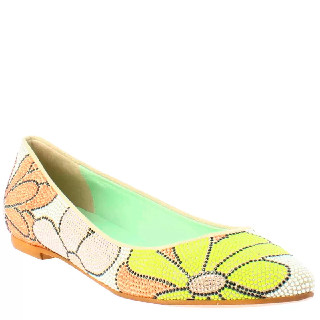Best Sale Leonardo Shoes Ballerine Da Donna In Pelle Scamosciata Con Strass Marrone Chiaro