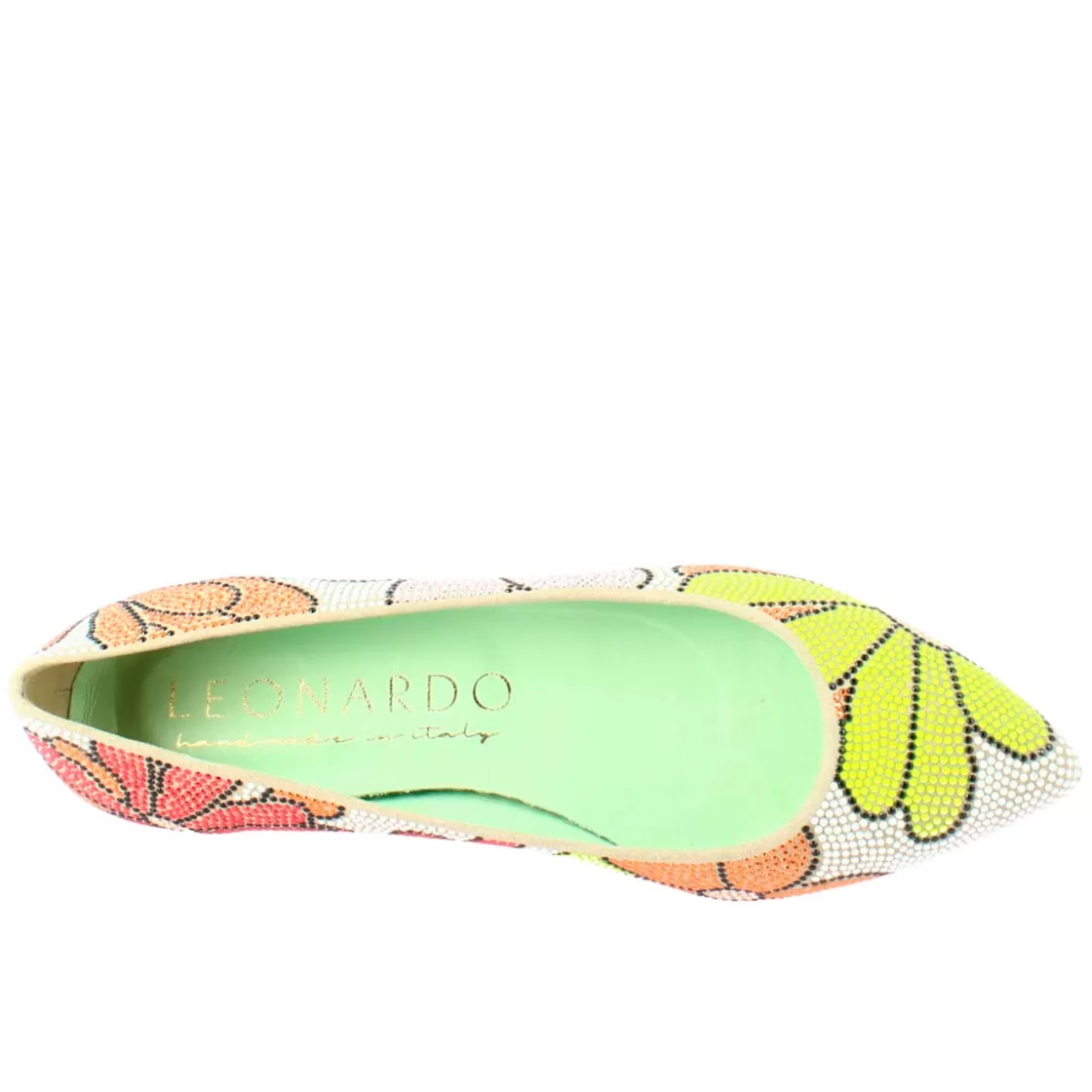 Best Sale Leonardo Shoes Ballerine Da Donna In Pelle Scamosciata Con Strass Marrone Chiaro
