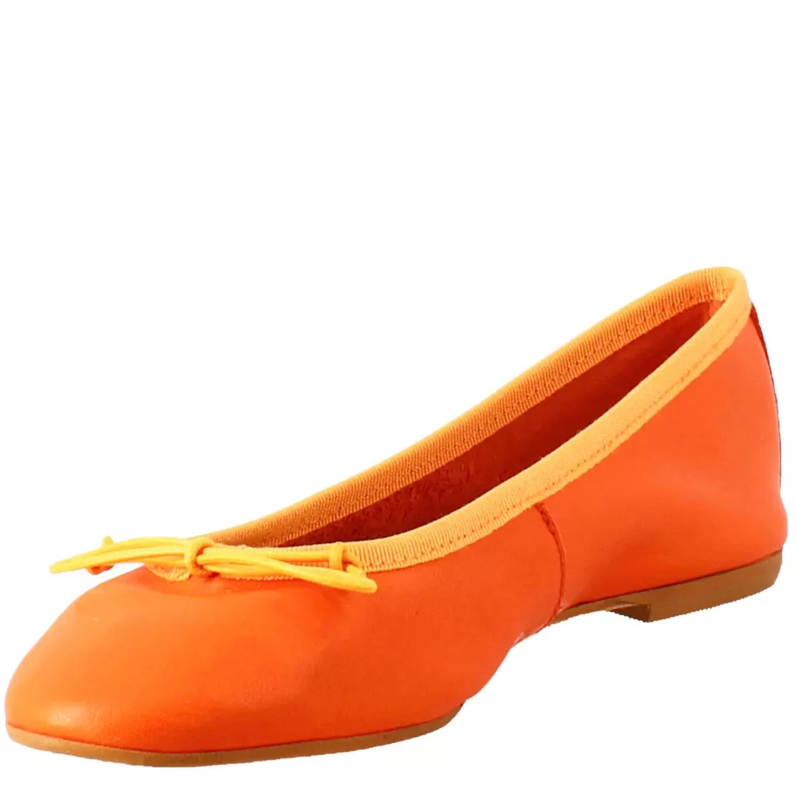 Online Leonardo Shoes Ballerine Leggere Da Donna Color In Pelle Liscia Arancio
