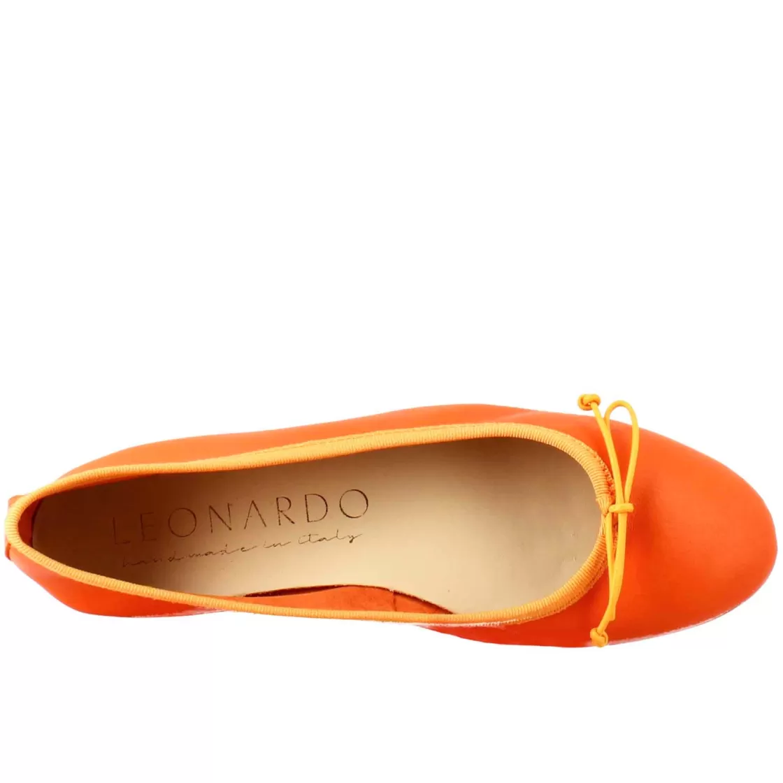 Online Leonardo Shoes Ballerine Leggere Da Donna Color In Pelle Liscia Arancio