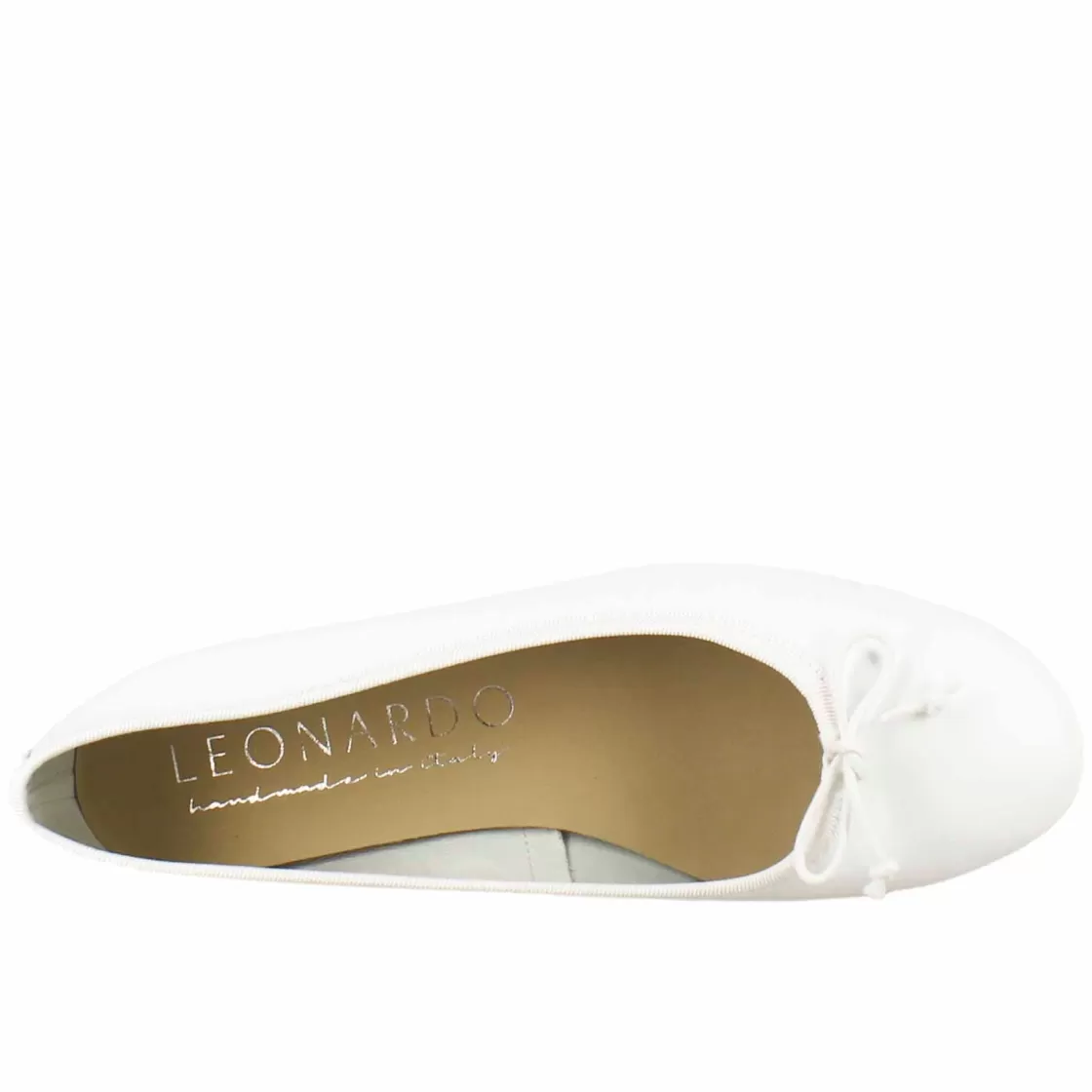 Flash Sale Leonardo Shoes Ballerine Leggere Da Donna Color In Pelle Liscia Bianco