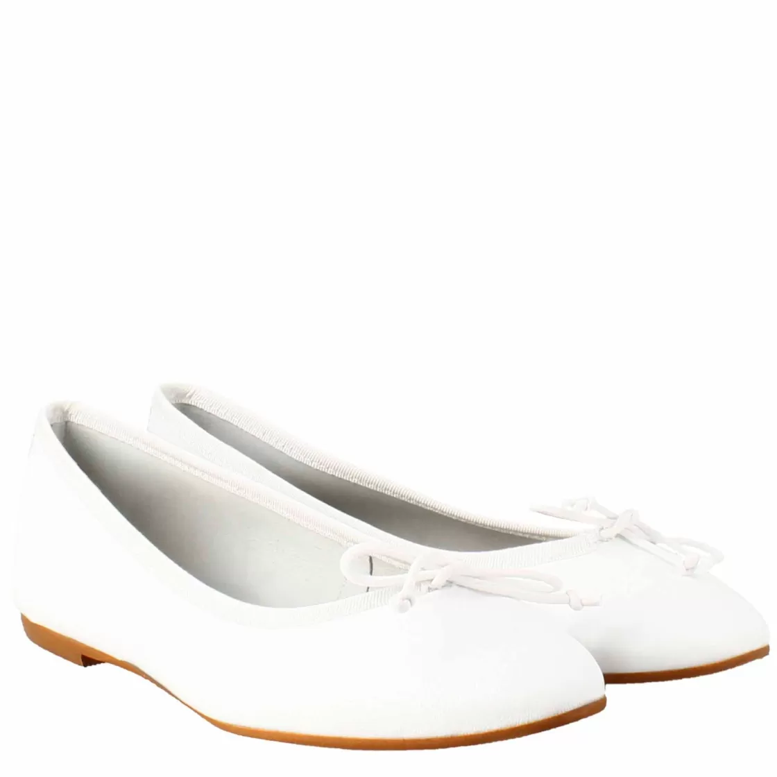 Flash Sale Leonardo Shoes Ballerine Leggere Da Donna Color In Pelle Liscia Bianco