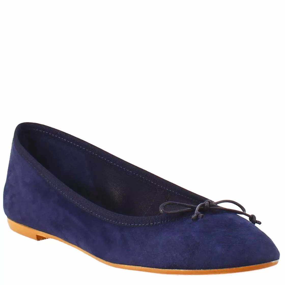 Best Sale Leonardo Shoes Ballerine Leggere Da Donna Color Blu In Camoscio Sfoderate Blu Scuro
