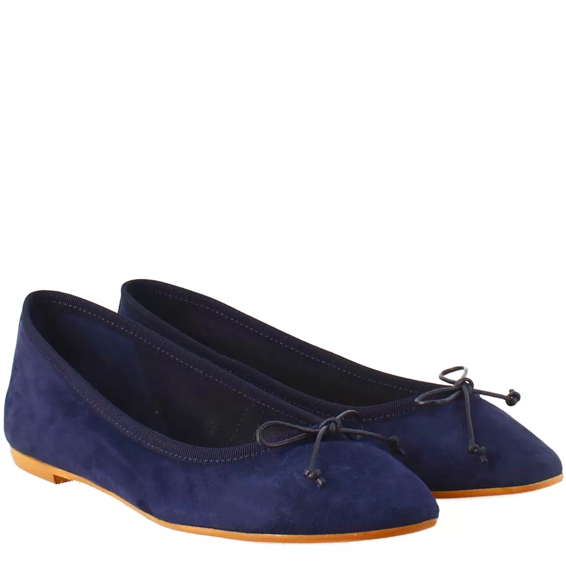 Best Sale Leonardo Shoes Ballerine Leggere Da Donna Color Blu In Camoscio Sfoderate Blu Scuro