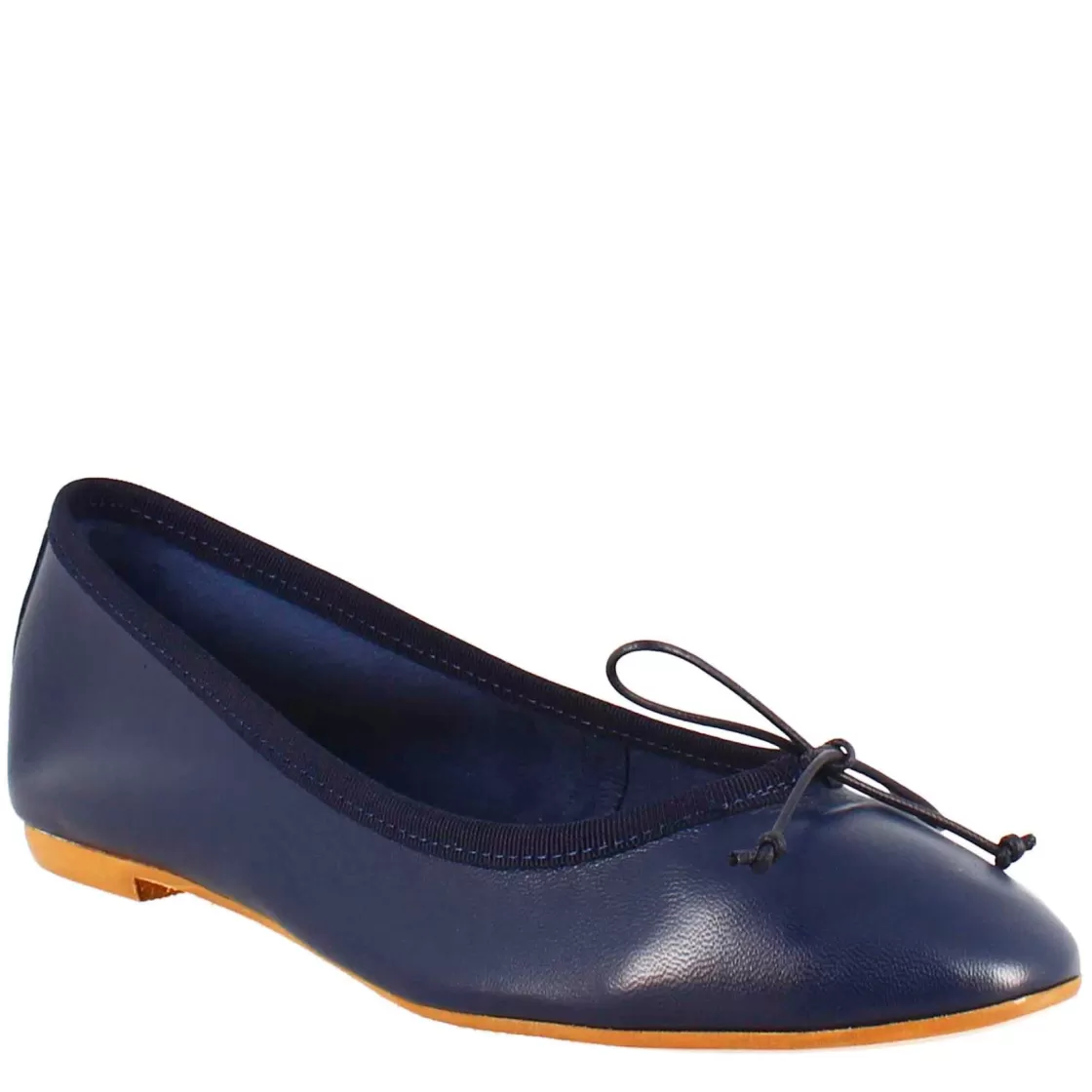 Hot Leonardo Shoes Ballerine Leggere Da Donna Color In Pelle Liscia Blu