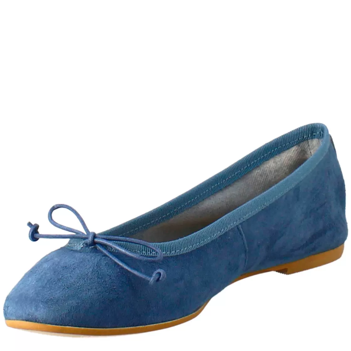 Best Leonardo Shoes Ballerine Leggere Da Donna Color In Pelle Liscia Sfoderate Blu