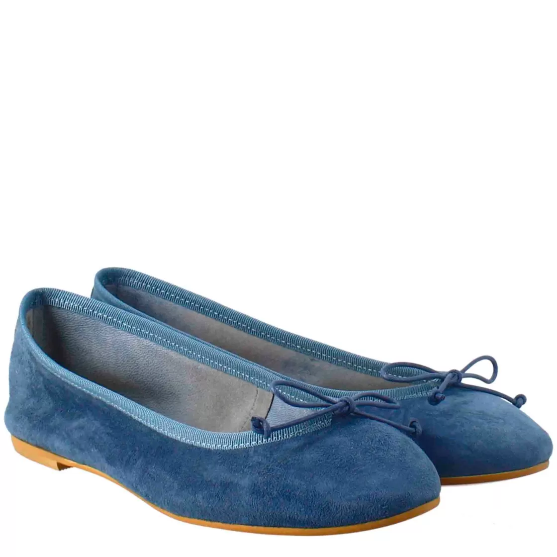 Best Leonardo Shoes Ballerine Leggere Da Donna Color In Pelle Liscia Sfoderate Blu