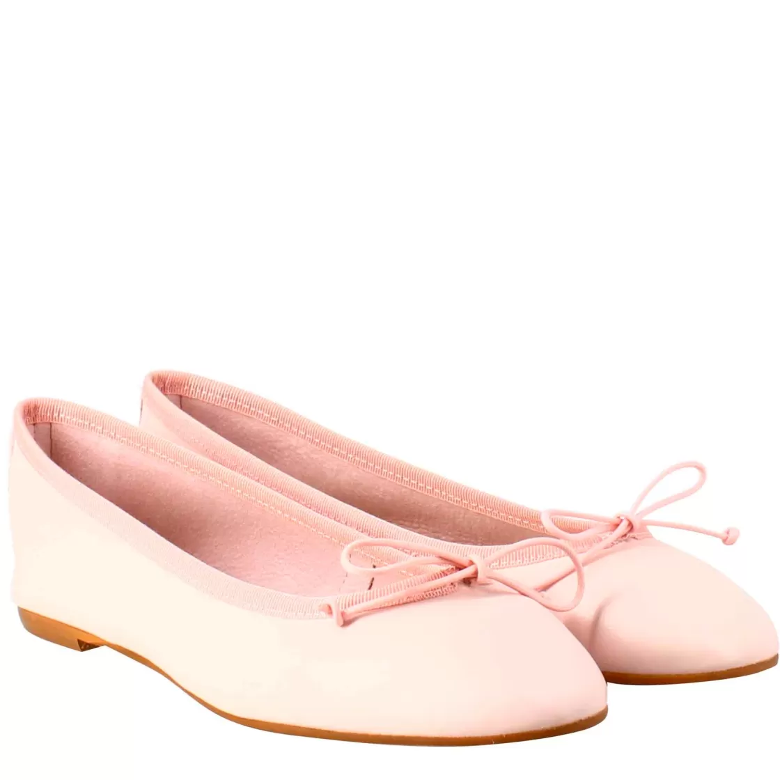 New Leonardo Shoes Ballerine Leggere Da Donna Color In Pelle Liscia Cipria