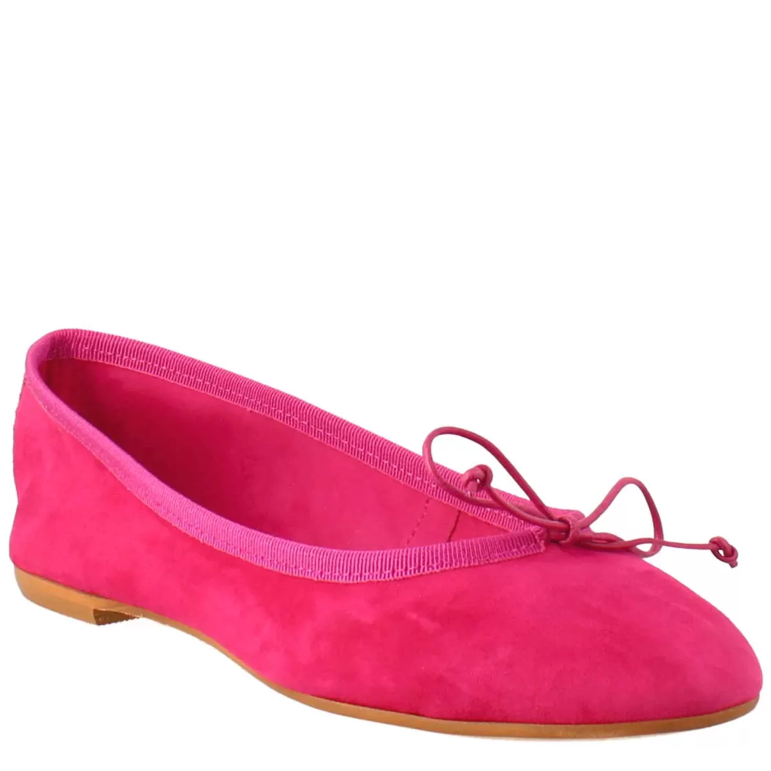 Store Leonardo Shoes Ballerine Leggere Da Donna Color In Camoscio Sfoderate Fuxia