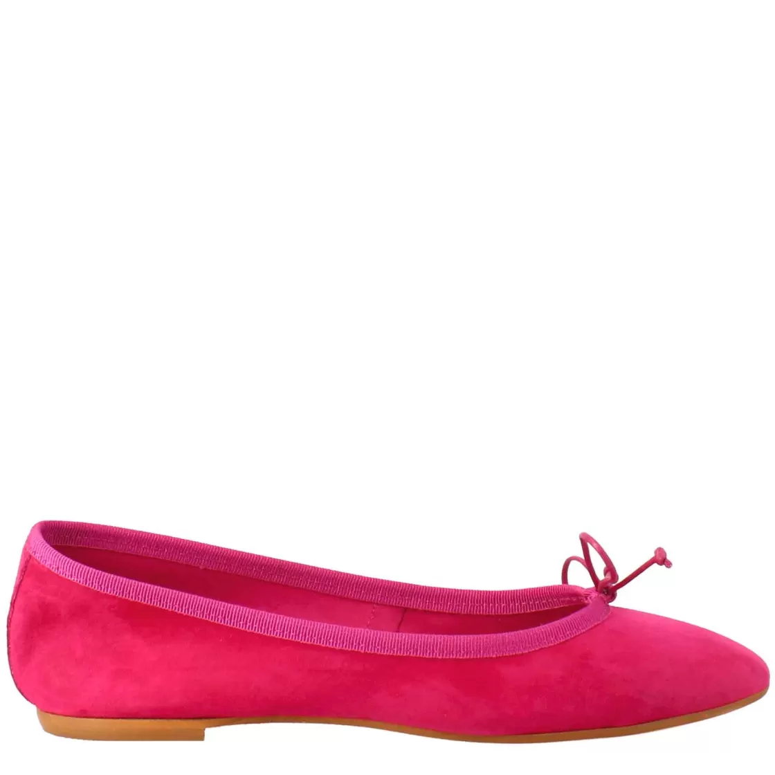 Store Leonardo Shoes Ballerine Leggere Da Donna Color In Camoscio Sfoderate Fuxia