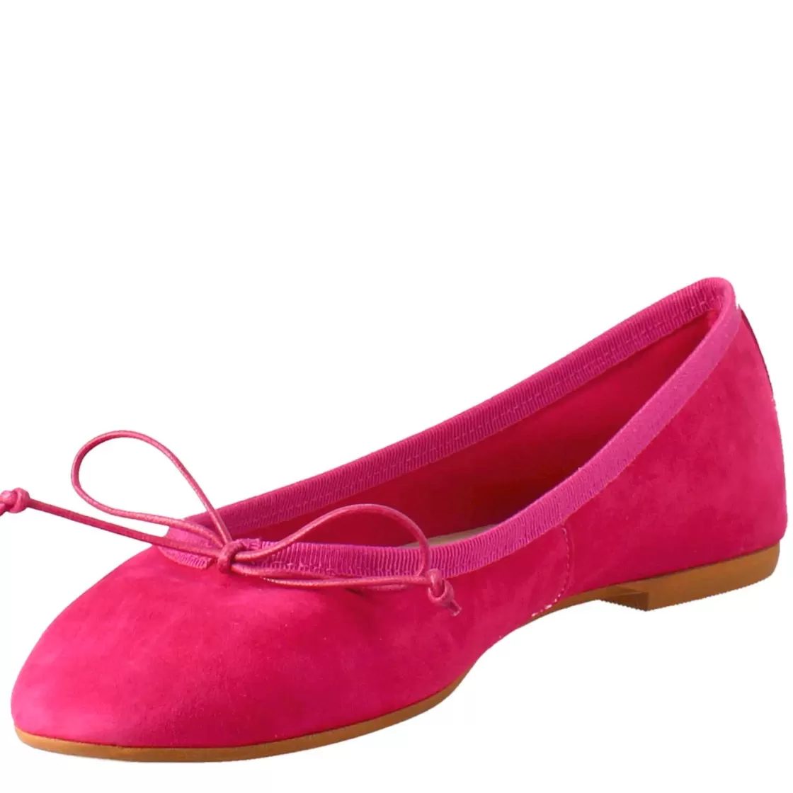 Store Leonardo Shoes Ballerine Leggere Da Donna Color In Camoscio Sfoderate Fuxia