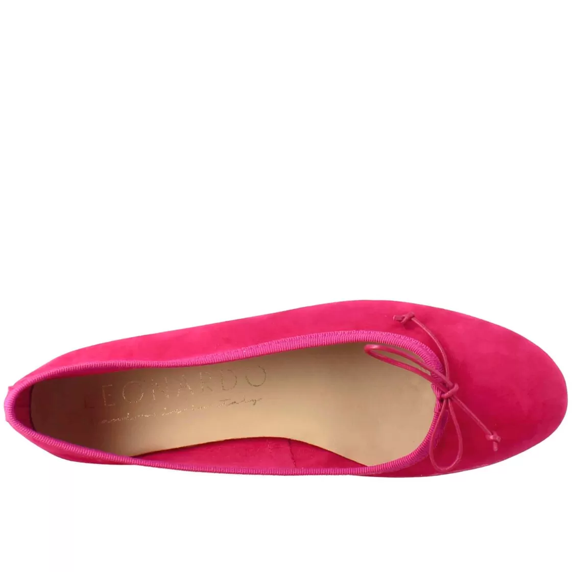 Store Leonardo Shoes Ballerine Leggere Da Donna Color In Camoscio Sfoderate Fuxia