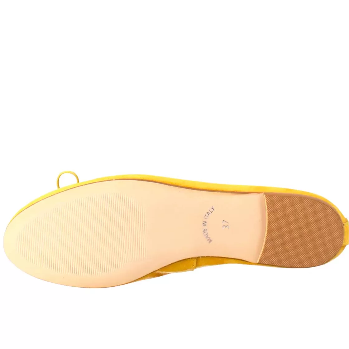 Shop Leonardo Shoes Ballerine Leggere Da Donna Color In Camoscio Sfoderate Giallo