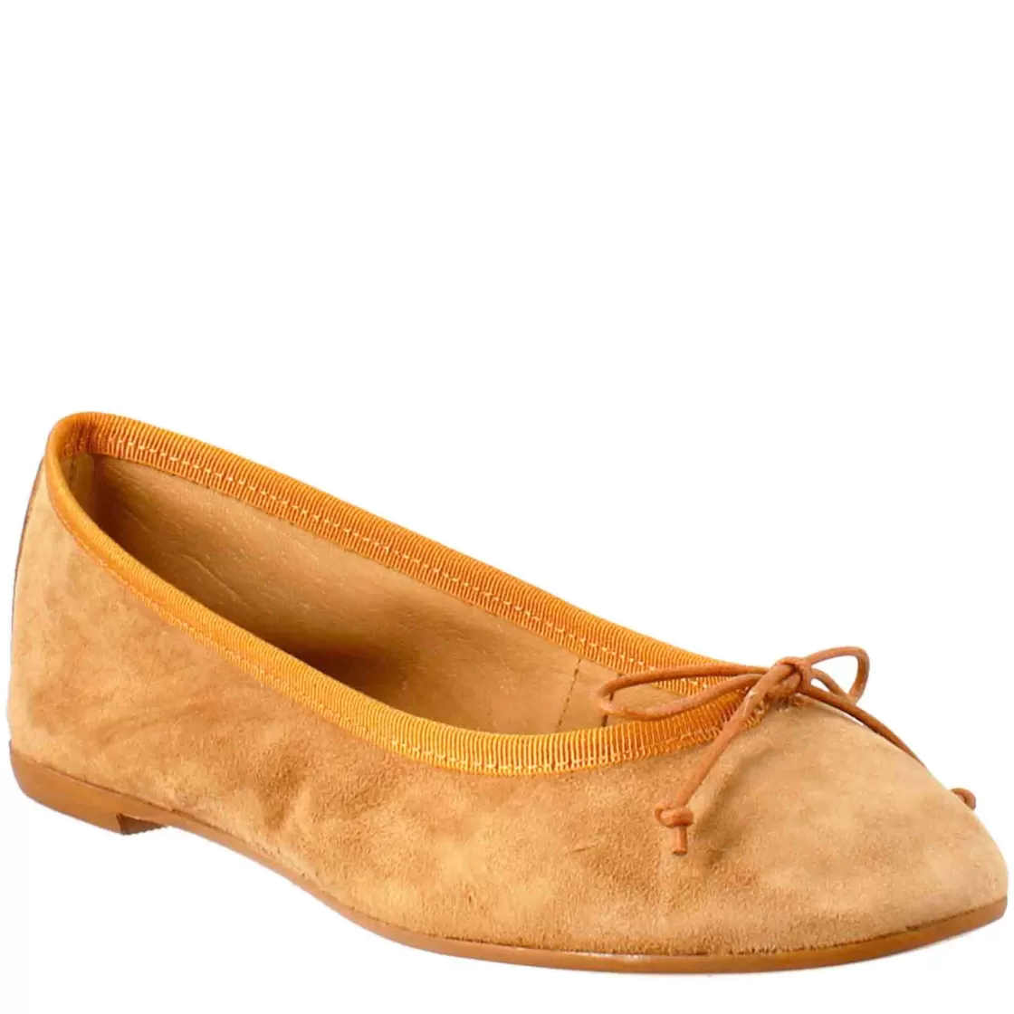 Sale Leonardo Shoes Ballerine Leggere Da Donna Color Marrone In Camoscio Sfoderate Marrone Chiaro