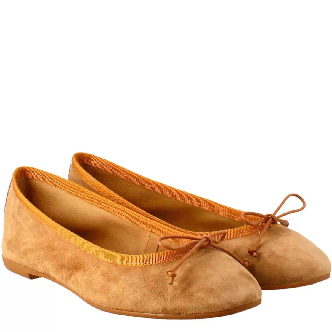 Sale Leonardo Shoes Ballerine Leggere Da Donna Color Marrone In Camoscio Sfoderate Marrone Chiaro