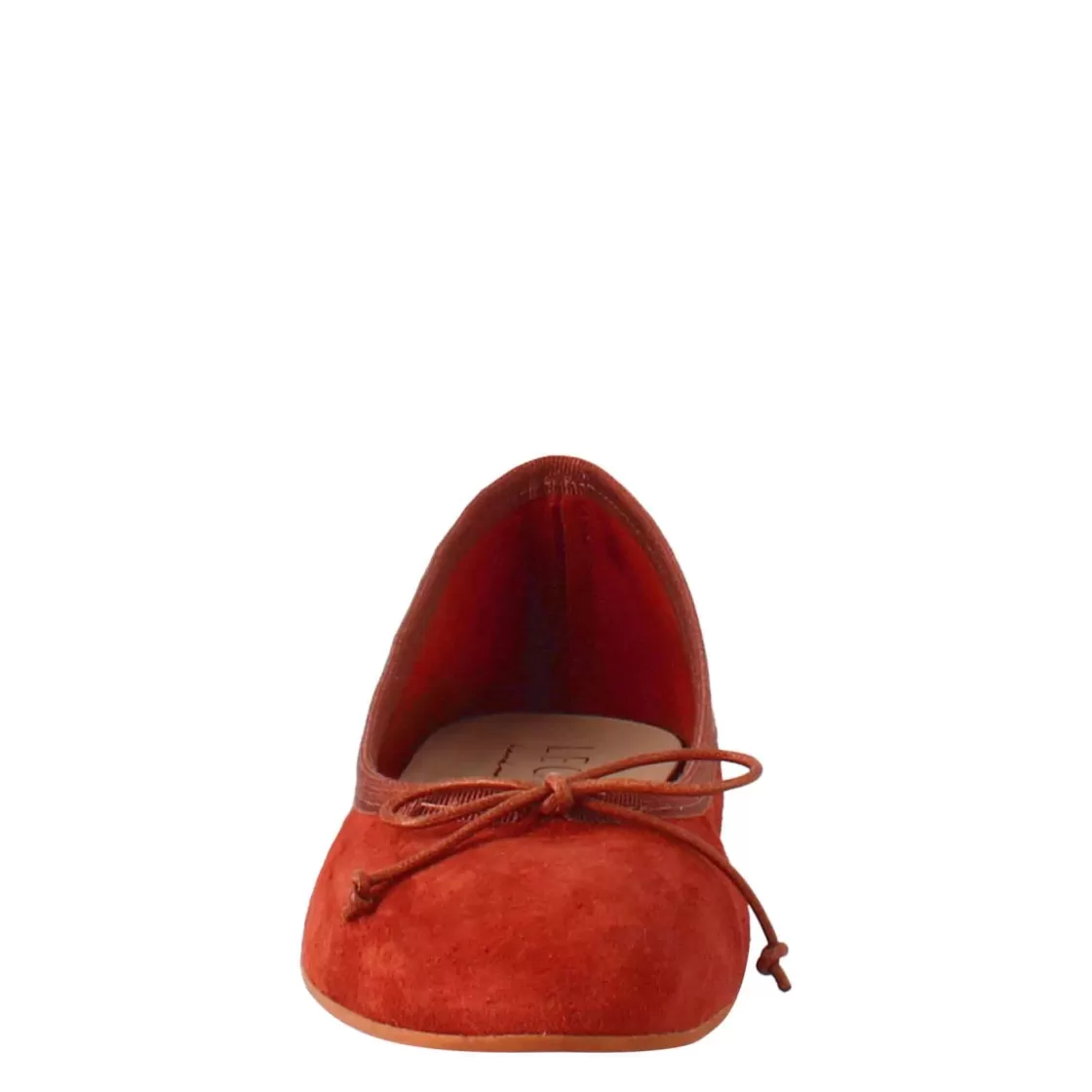 Online Leonardo Shoes Ballerine Leggere Da Donna Color Mattone In In Camoscio Sfoderate Rosso