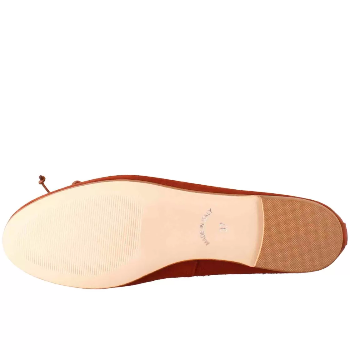 Online Leonardo Shoes Ballerine Leggere Da Donna Color Mattone In In Camoscio Sfoderate Rosso