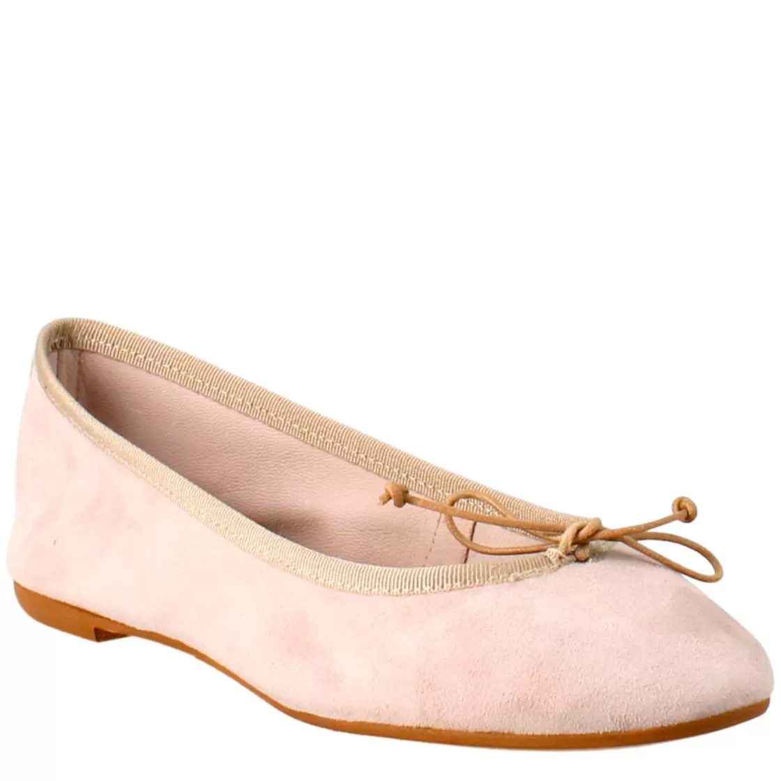 Hot Leonardo Shoes Ballerine Leggere Da Donna Color In Camoscio Sfoderate Rosa
