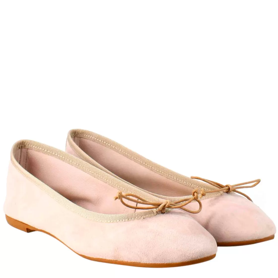 Hot Leonardo Shoes Ballerine Leggere Da Donna Color In Camoscio Sfoderate Rosa