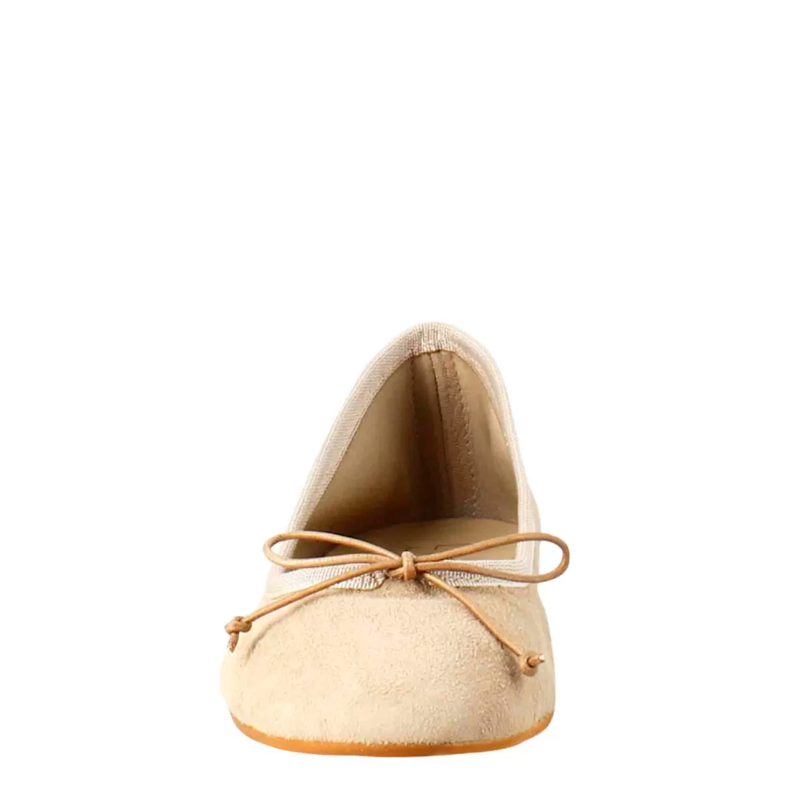 Outlet Leonardo Shoes Ballerine Leggere Da Donna Color Taupe In Camoscio Sfoderate Beige